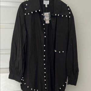 Anthropologie Pearl Button Front Tunic